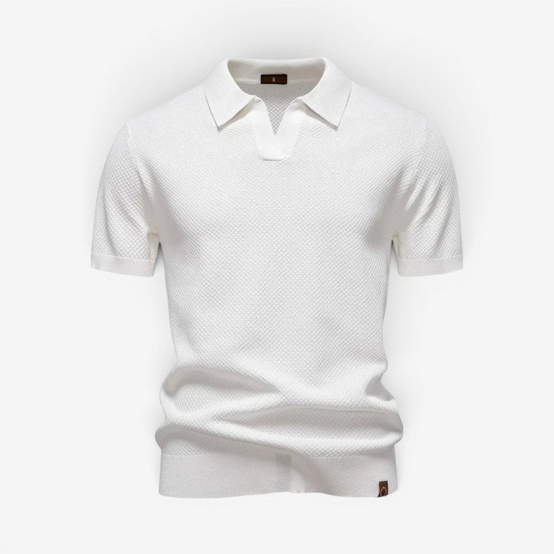 Men's Slim Fit Short Sleeve Polo Shirt with Collar