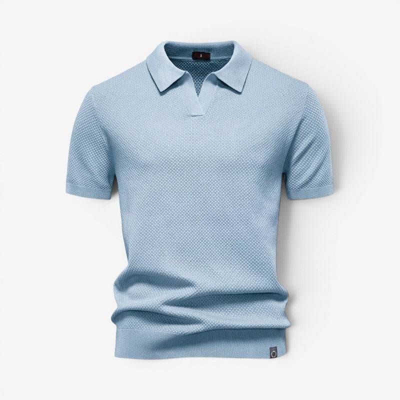 Men's Slim Fit Short Sleeve Polo Shirt with Collar