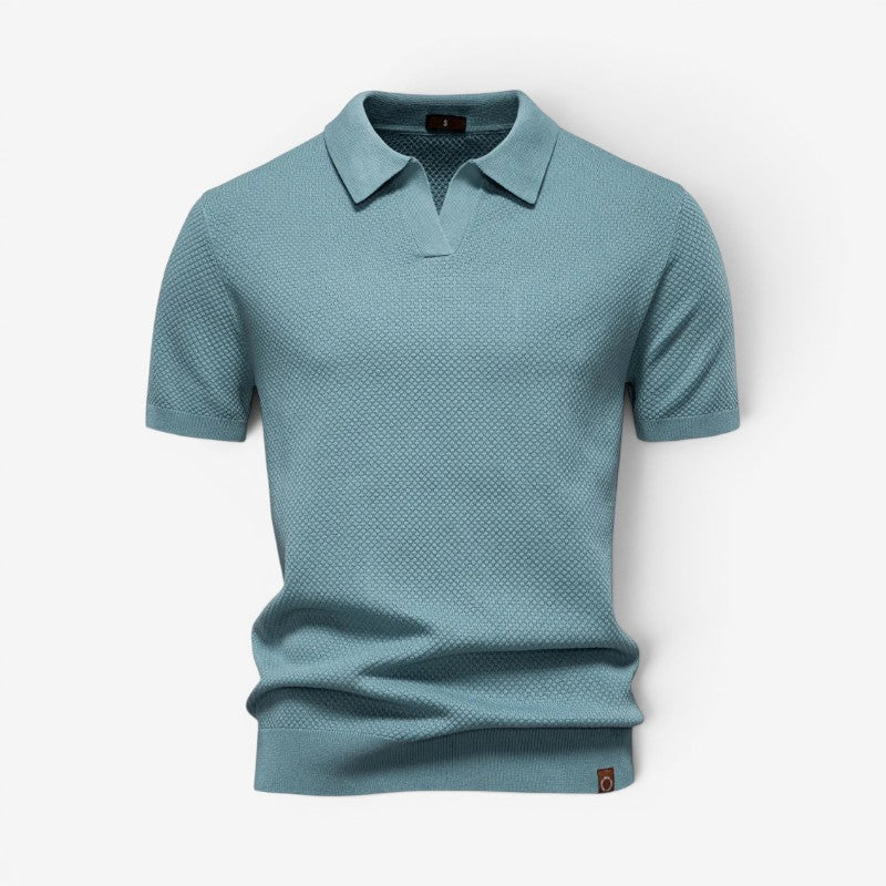 Men's Slim Fit Short Sleeve Polo Shirt with Collar
