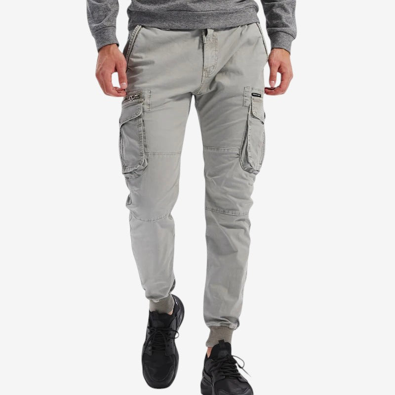 Men's Slim Fit Wide Leg Trousers with Drawstring Waist