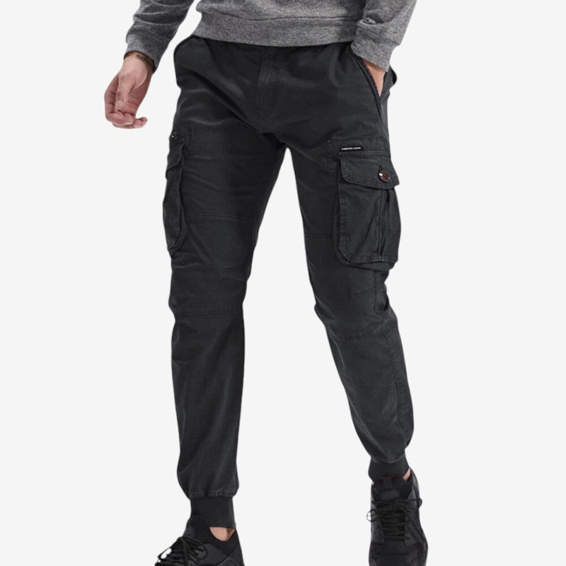 Men's Slim Fit Wide Leg Trousers with Drawstring Waist