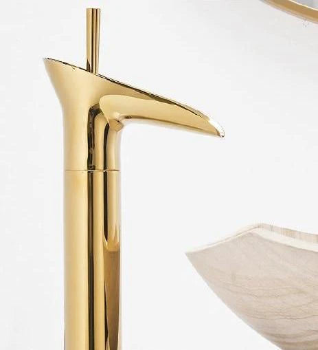 AquaFalls - Vintage Waterfall Bathroom Faucet Antique Brass Finish with Gentle Cascading Flow | Single-Handle Design for Effortless Water Control | Elegant Accent to Enhance Bathroom Aesthetics