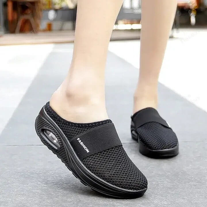 Aerovelle – Kerek orrú slip-on cipő légáteresztő hálós felsőrésszel