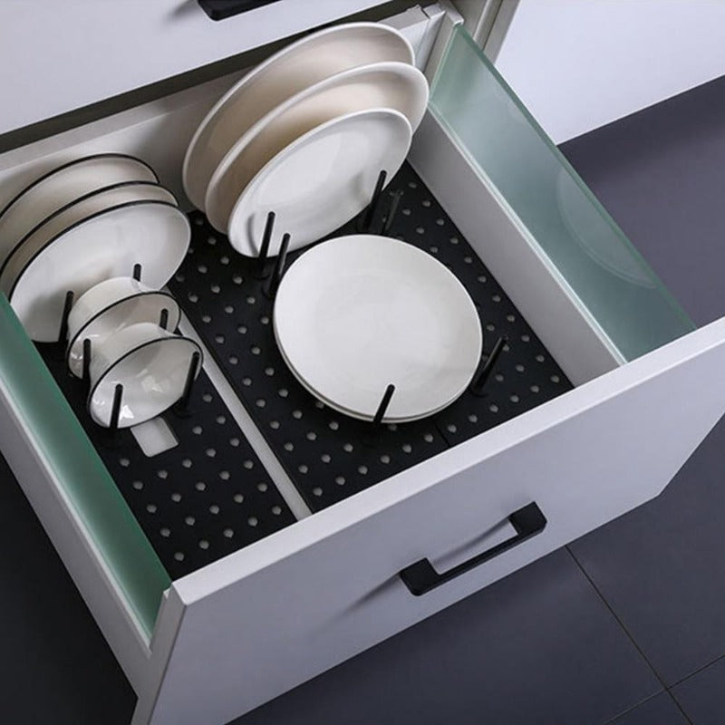 EasyTray - Adjustable Kitchen Organizer Flexible Compartments with Durable Construction | Space-Saving Design for Cabinets, Countertops, or Drawers
