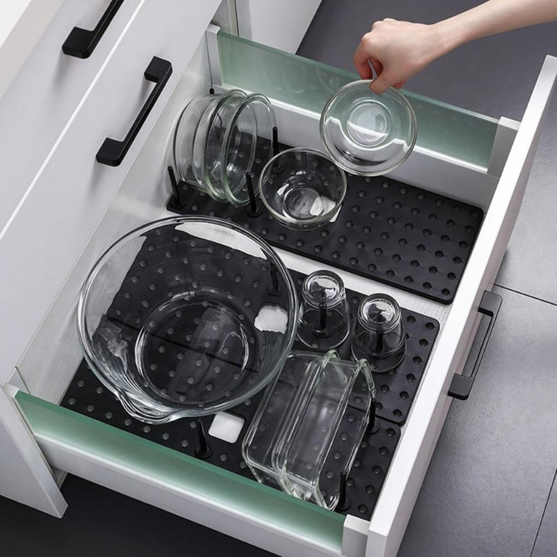 EasyTray - Adjustable Kitchen Organizer Flexible Compartments with Durable Construction | Space-Saving Design for Cabinets, Countertops, or Drawers