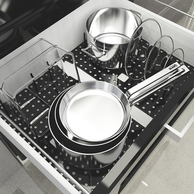 EasyTray - Adjustable Kitchen Organizer Flexible Compartments with Durable Construction | Space-Saving Design for Cabinets, Countertops, or Drawers