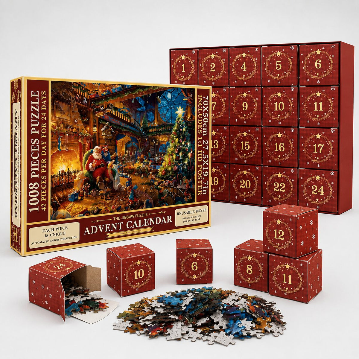Puzzlemerry - Kirakós adventi naptár 1008 darabbal