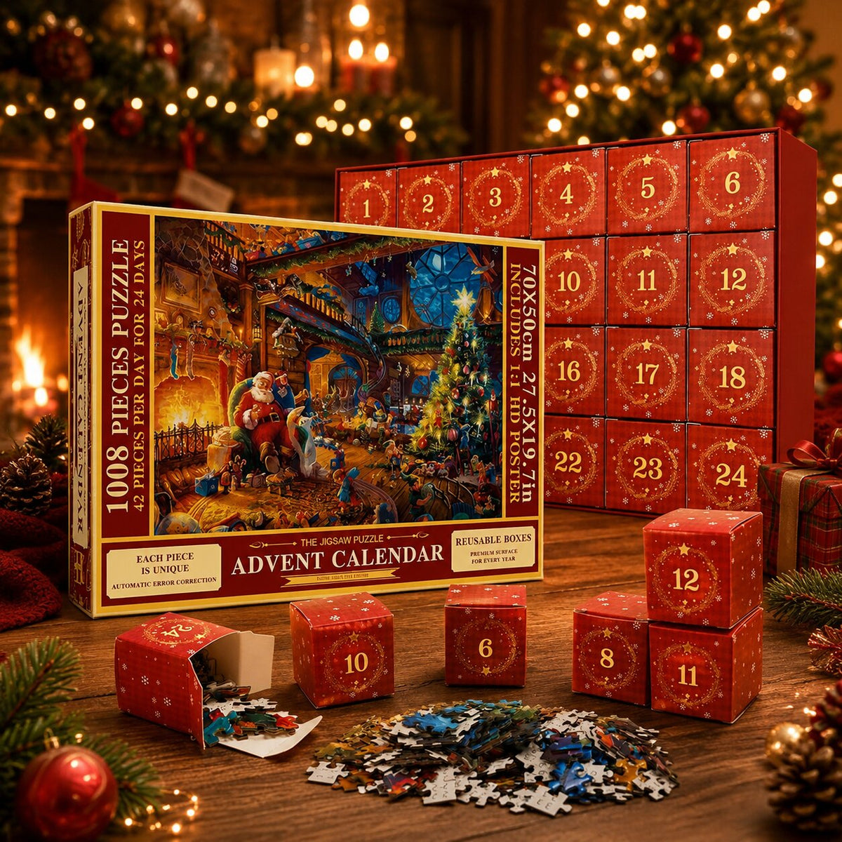 Puzzlemerry - Kirakós adventi naptár 1008 darabbal