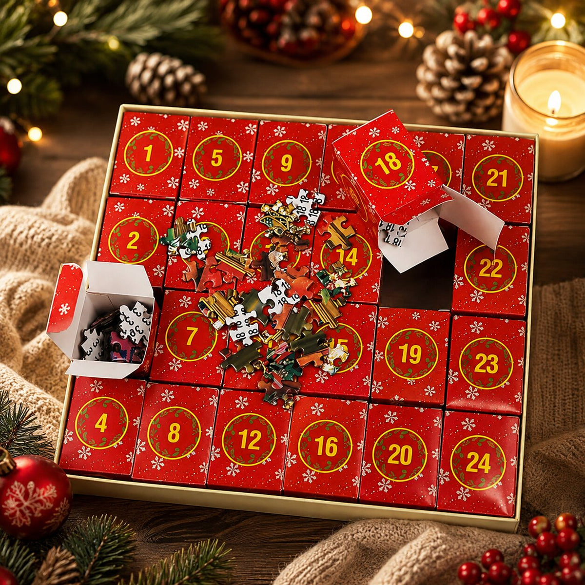 Puzzlemerry - Kirakós adventi naptár 1008 darabbal