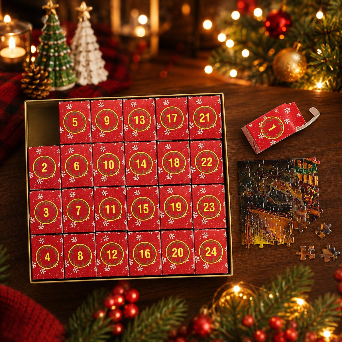 Puzzlemerry - Kirakós adventi naptár 1008 darabbal