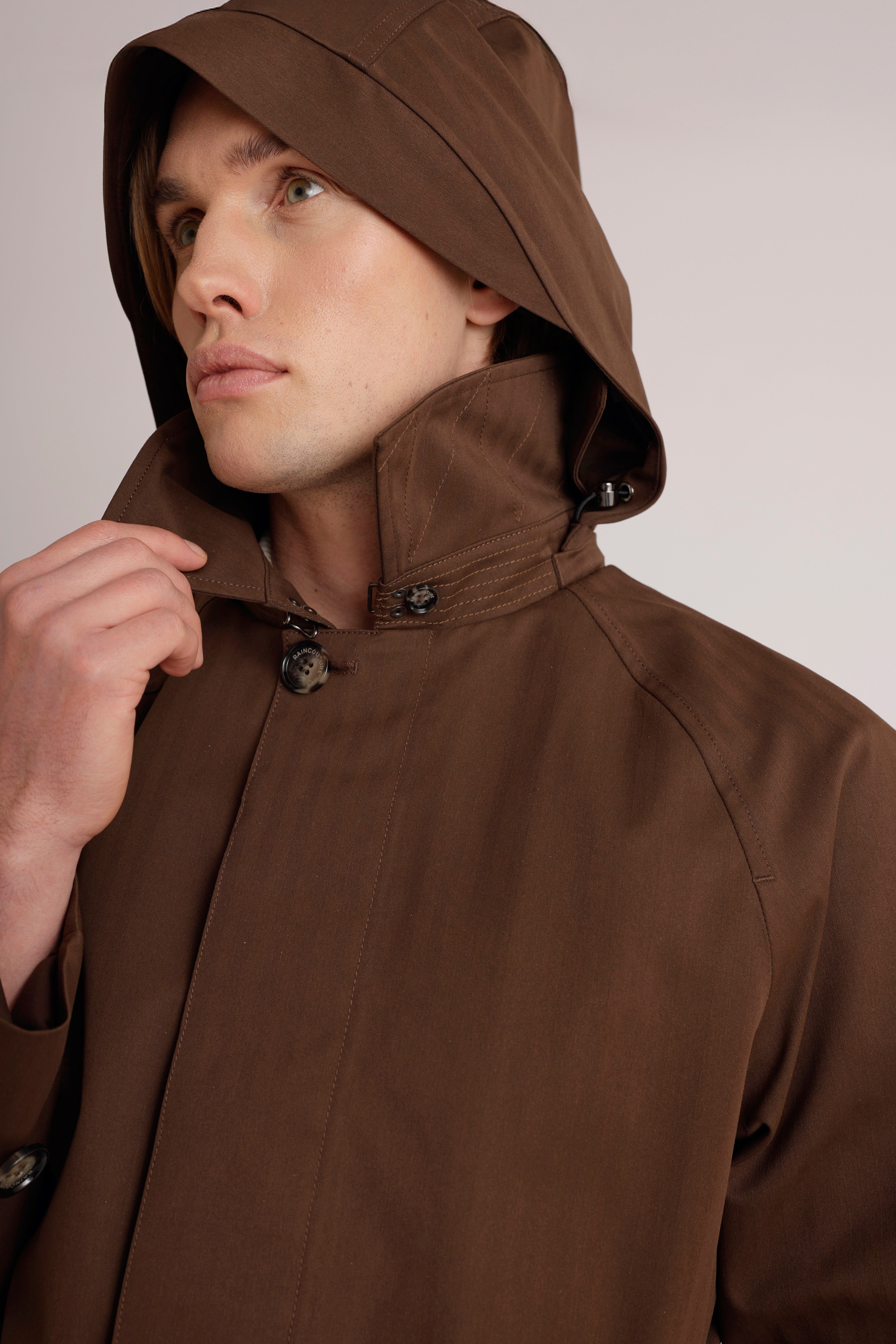 Men's Waterproof Long Trench Coat | Brown