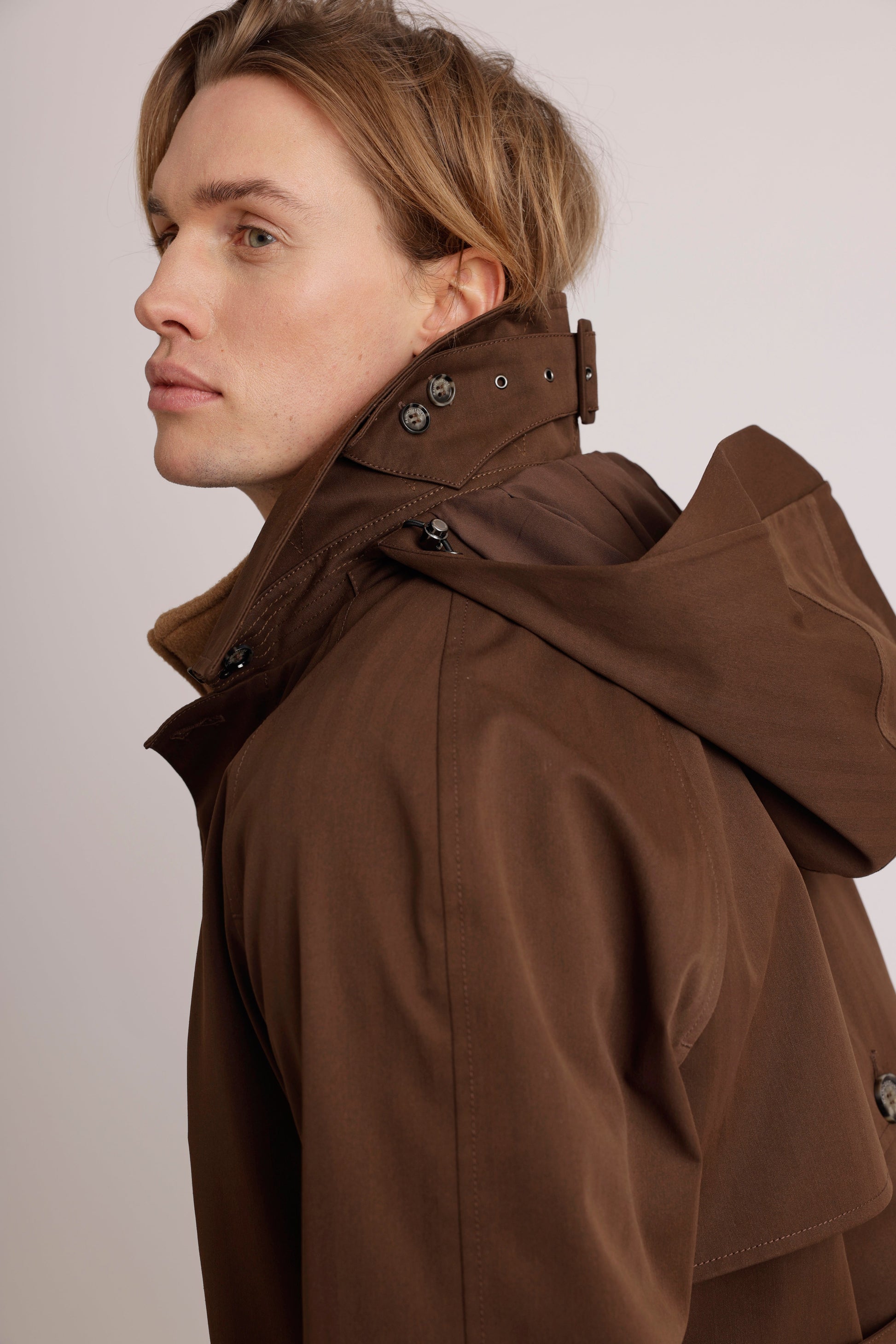 Men's Waterproof Long Trench Coat | Brown