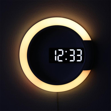HaloTime - Circular LED Digital Clock with Ambient Glow