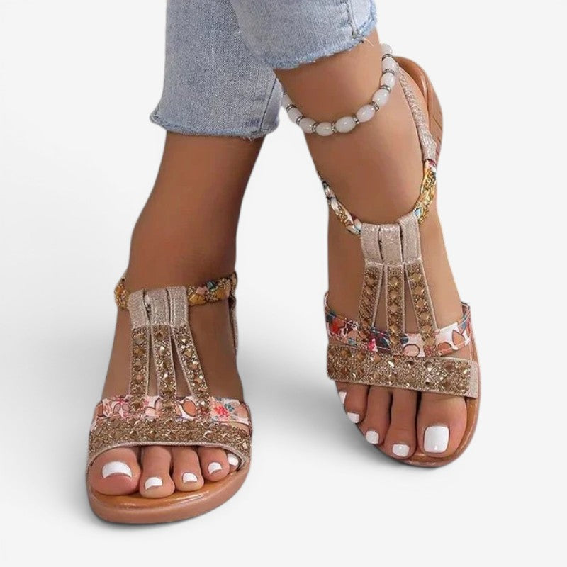 Ladies Wedge Sandals with Pearl Details