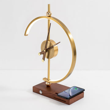 LumiCharge  - Modern Arc Clock with Wireless Charging and Ambient Light