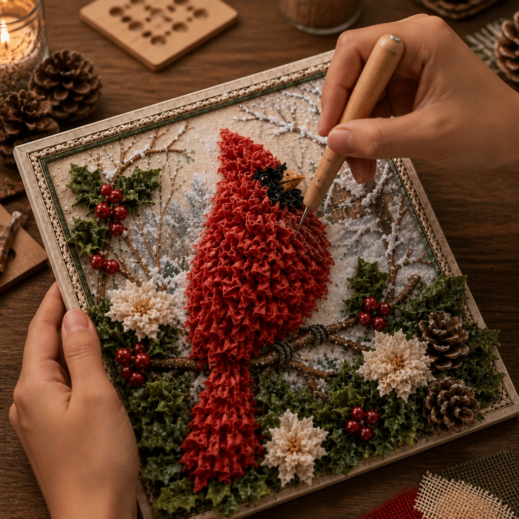 Yuleweave - 3D textil kézműves készlet előre vágott sablonnal