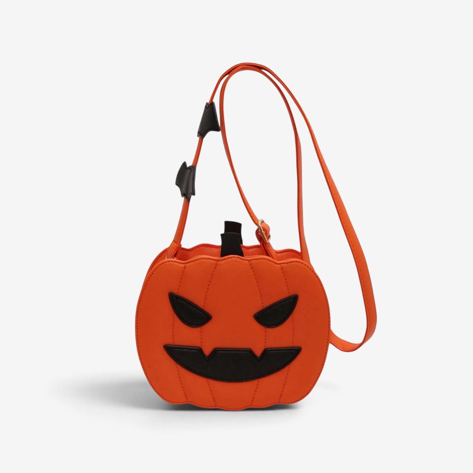 Luna - Pumpkin Purse with Bat Motif