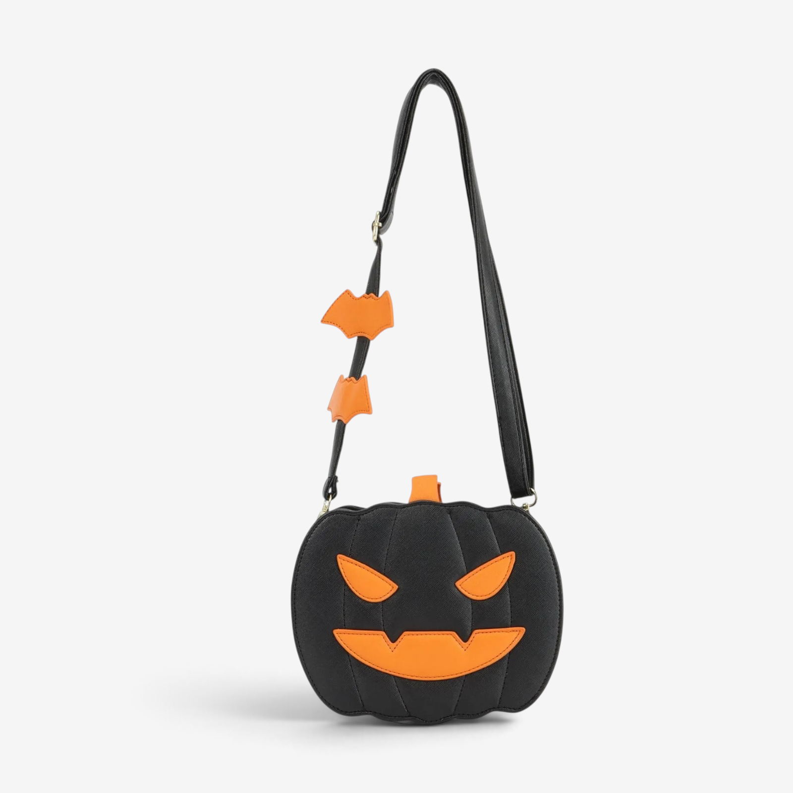 Luna - Pumpkin Purse with Bat Motif