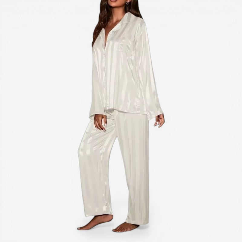 Long Sleeve Button Pyjama Set