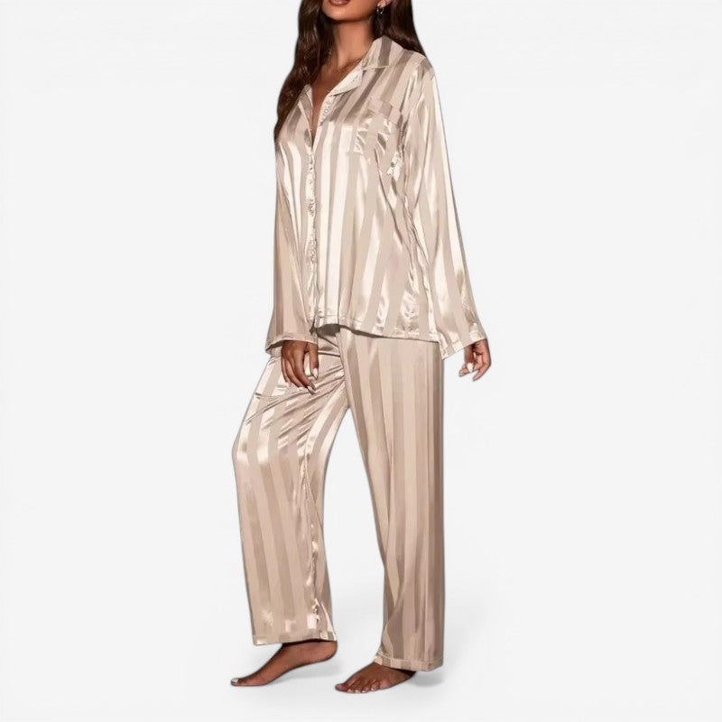 Long Sleeve Button Pyjama Set