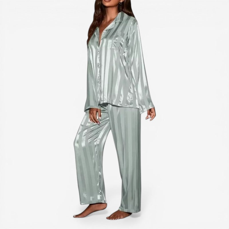 Long Sleeve Button Pyjama Set