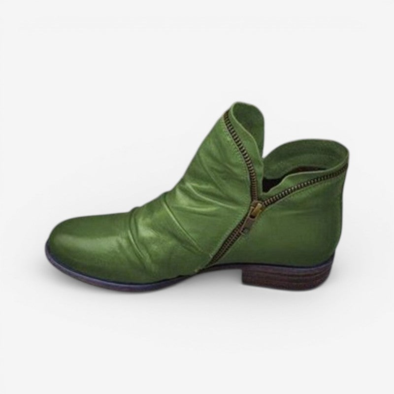Women’s Pointed-Toe Ankle Boots with Thick Sole