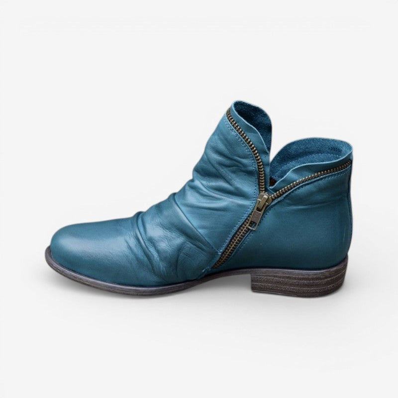 Women’s Pointed-Toe Ankle Boots with Thick Sole