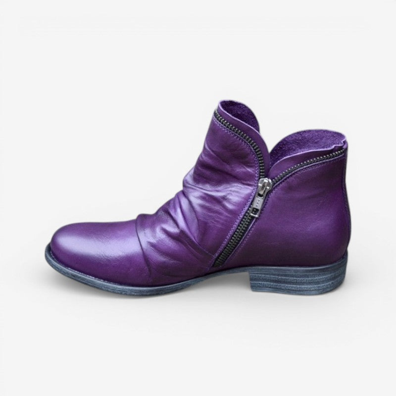 Women’s Pointed-Toe Ankle Boots with Thick Sole