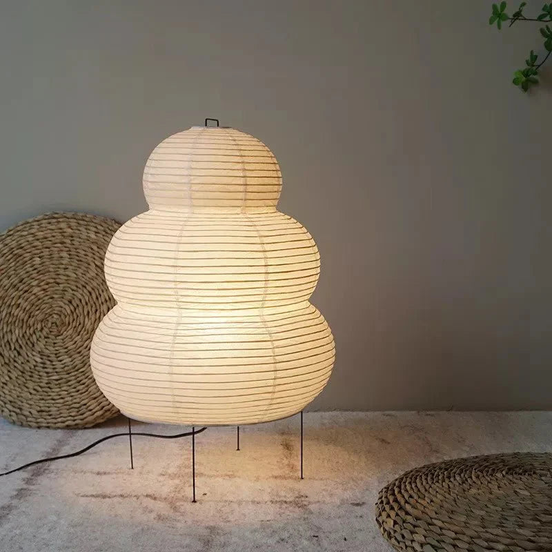 WabiLume - Artistic Rice Paper Floor Lamp Handcrafted Wabi-Sabi Design with Soft Ambient Light | Adjustable Tripod Stand for Flexible Height | Elegant Accent for Living Room, Bedroom, Reading Corner, or Meditation Space