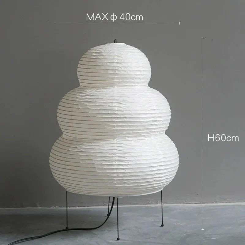 WabiLume - Artistic Rice Paper Floor Lamp Handcrafted Wabi-Sabi Design with Soft Ambient Light | Adjustable Tripod Stand for Flexible Height | Elegant Accent for Living Room, Bedroom, Reading Corner, or Meditation Space