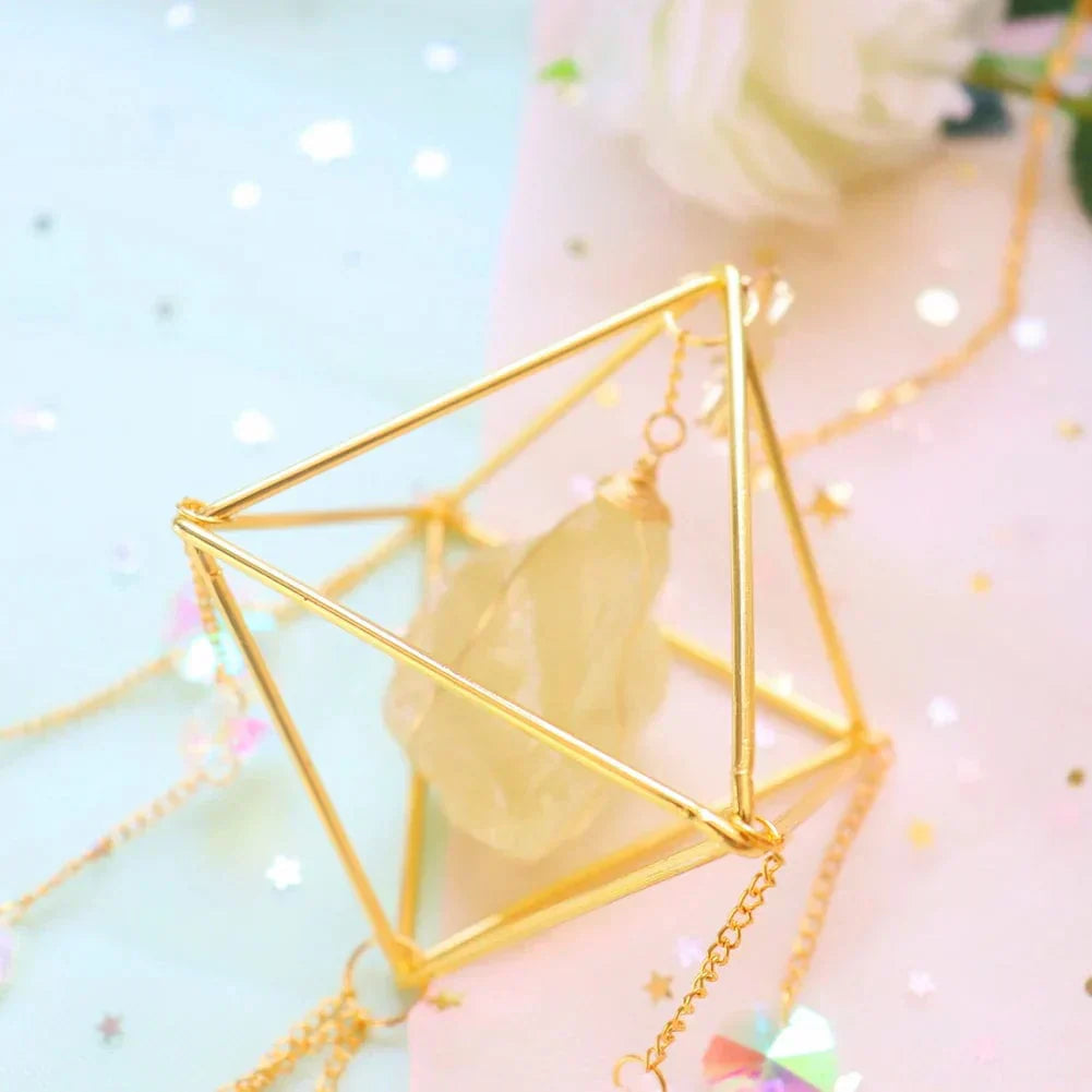 Celestara - 3D Crystal Suncatcher with Moon Charms and Gem Core