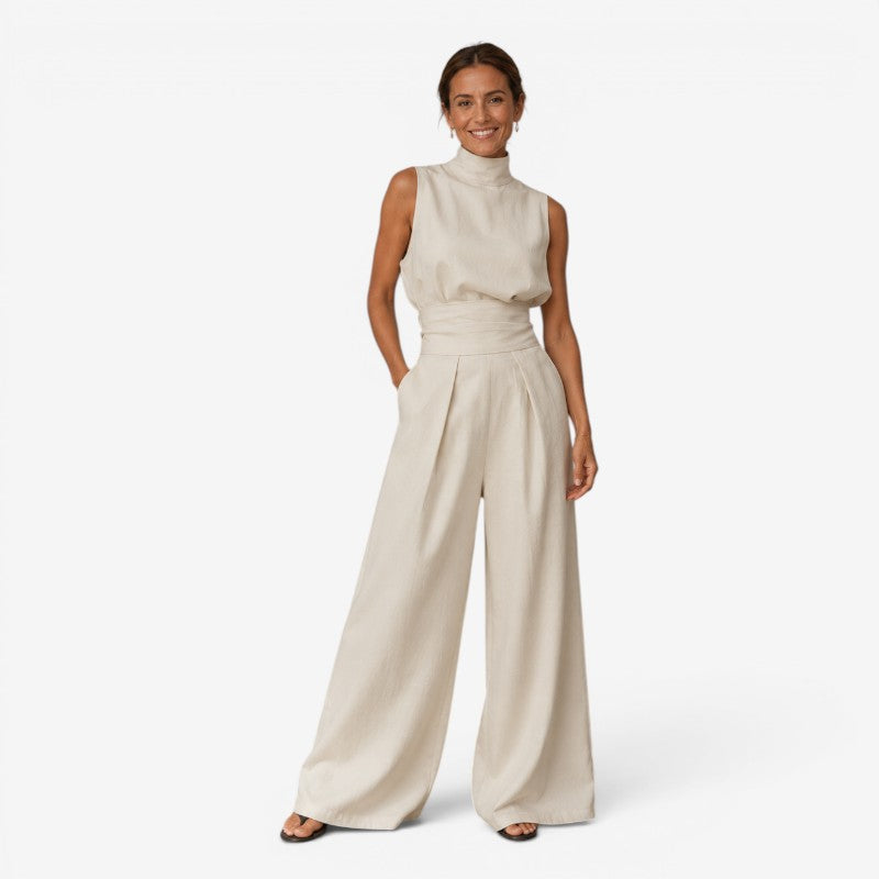 Elegant Women's Sleeveless Wide Leg Jumpsuit