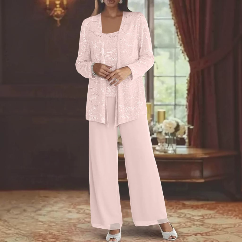 Women's Elegant Scoop Neck Three-Piece Set