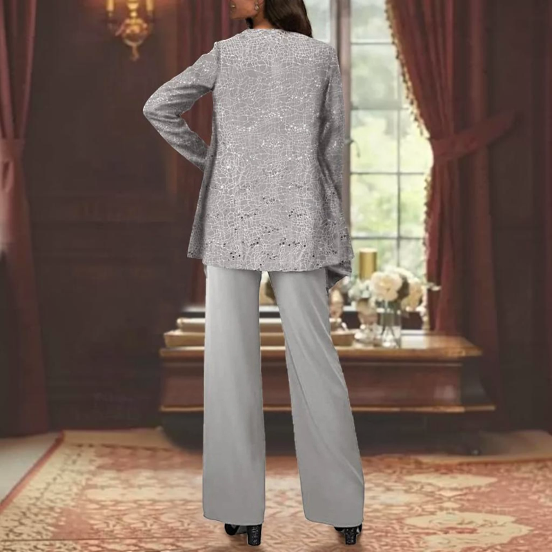 Women's Elegant Scoop Neck Three-Piece Set
