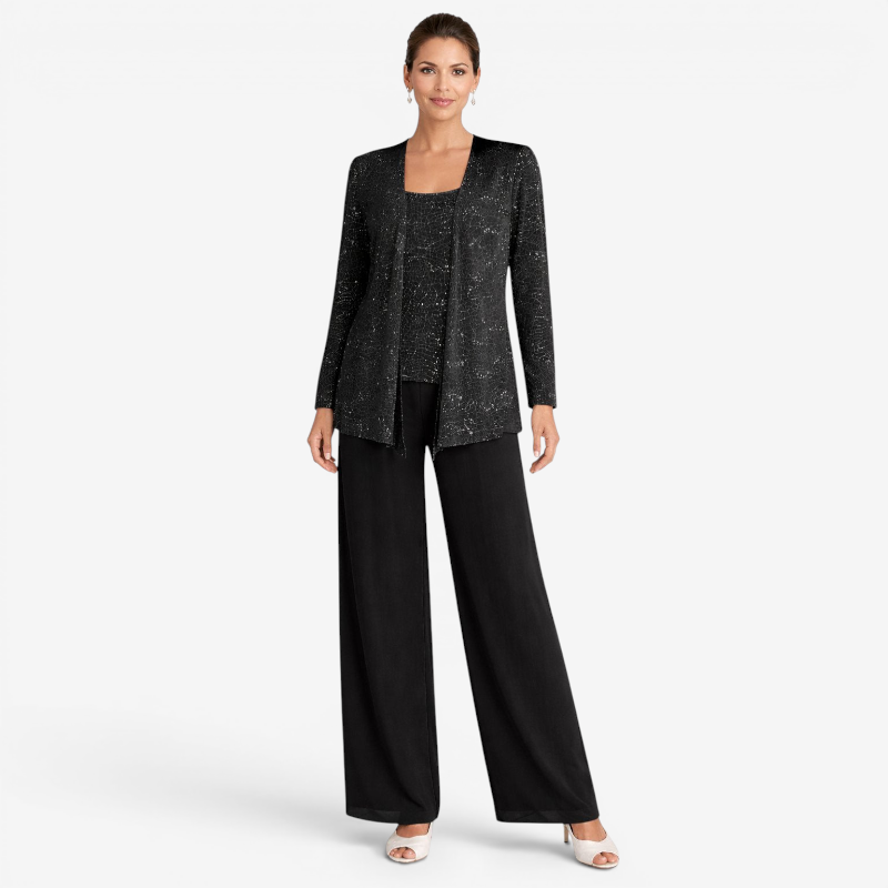 Women's Elegant Scoop Neck Three-Piece Set