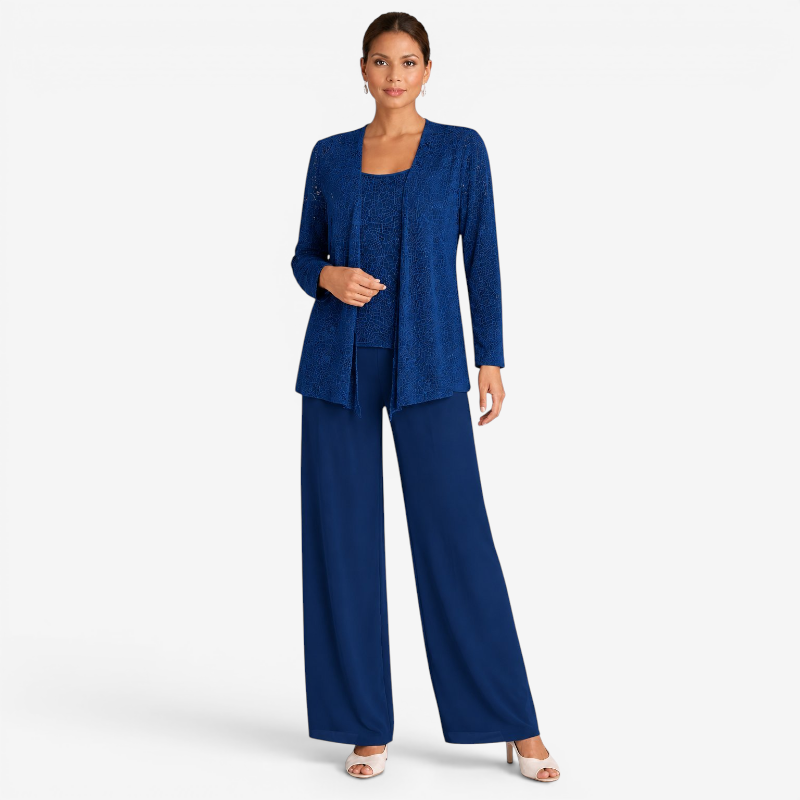 Women's Elegant Scoop Neck Three-Piece Set