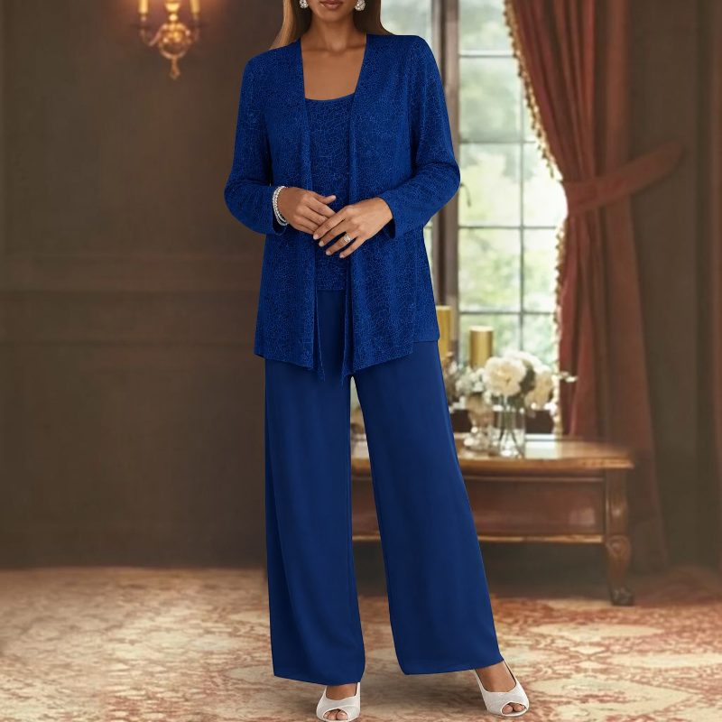 Women's Elegant Scoop Neck Three-Piece Set