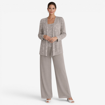 Women's Elegant Scoop Neck Three-Piece Set