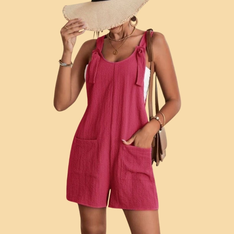 Camila - Casual Short Overall with Straps